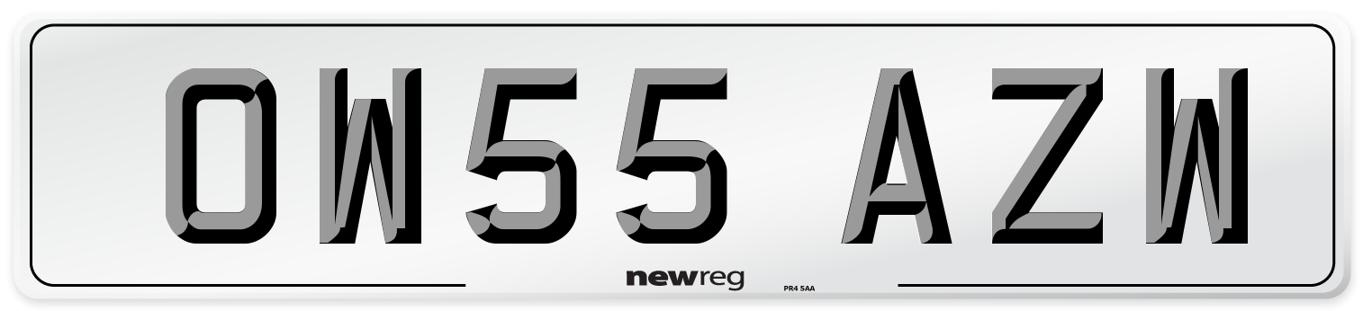 OW55 AZW Number Plate from New Reg